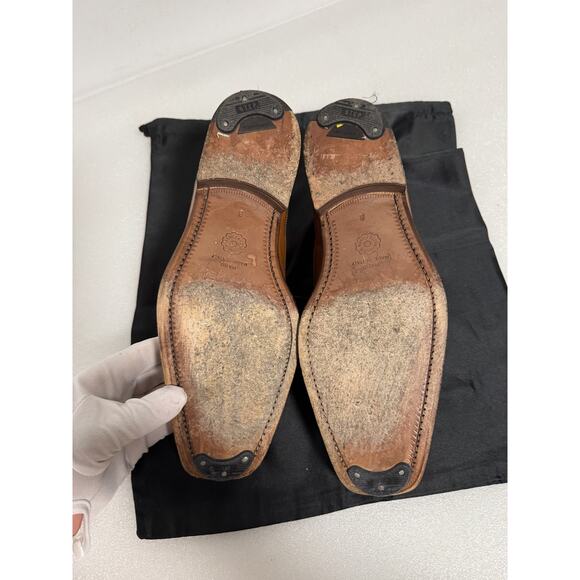 Romano Martegani Shoes Mens Size 8 Leather Handmade Italy Dress Oxfords Luxury